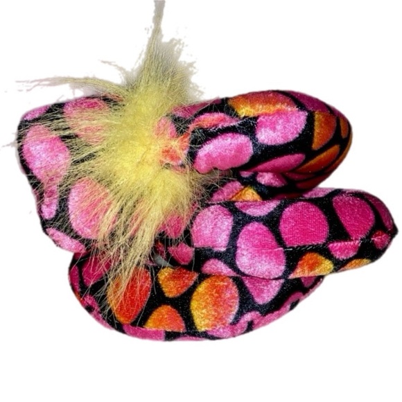 🎉 Small Plush Snake Anna Anaconda by Toy Factory Pink Red Orange Black Coiled - Picture 4 of 6